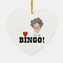 Grandma houdt van Bingo Ceramic Ornament
