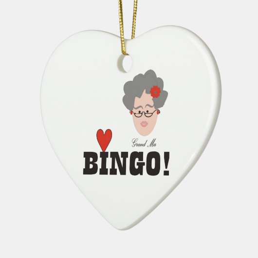Grandma houdt van Bingo Ceramic Ornament (Links)