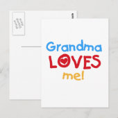 Grandma houdt van me T-shirts Briefkaart (Voorkant / Achterkant)