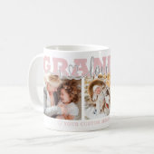GRANDMA I Love You 3 Photos Pink Gray Koffiemok (Voorkant links)