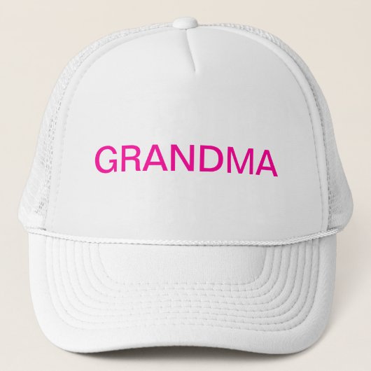GRANDMA in roze letters Trucker Pet (Voorkant)