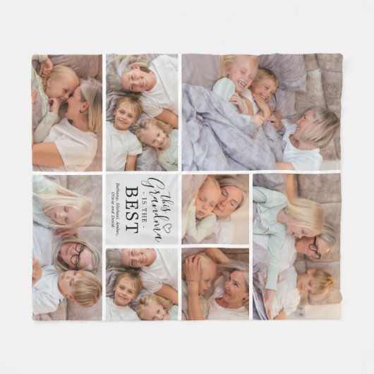 Grandma is de beste foto Collage Fleece Blanket (Voorkant (Horizontaal))