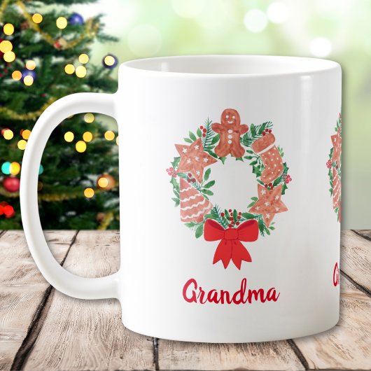 Grandma Kerstmis Wreath Koffiemok
