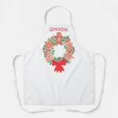 Grandma Kerstmis Wreath Schort (Voorkant)