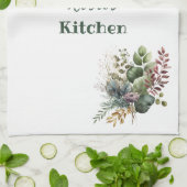 Grandma Kitchen | Gepersonaliseerde Waterverf Grie Theedoek (Gevouwen)