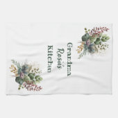Grandma Kitchen | Gepersonaliseerde Waterverf Grie Theedoek (Horizontaal)