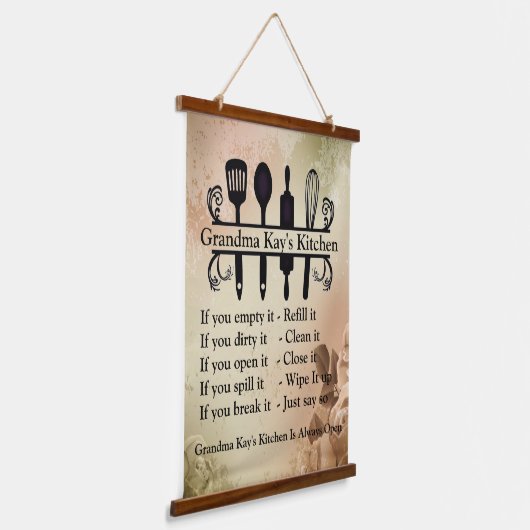 Grandma Kitchen Hangend Wandkleed (Gebogen)