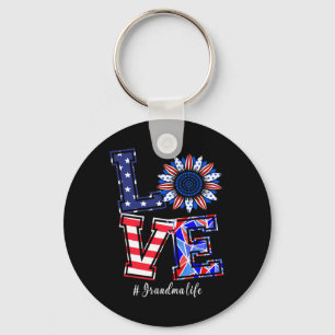 Grandma Life 4th of julLove Sunflower American F Sleutelhanger