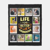 Grandma Life Better met kleinkinderen Foto Collage Fleece Deken (Voorkant)