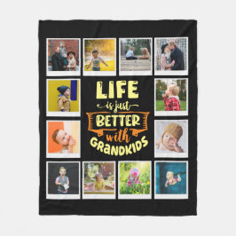 Grandma Life Better met kleinkinderen Foto Collage Fleece Deken