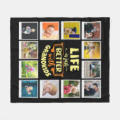 Grandma Life Better met kleinkinderen Foto Collage Fleece Deken (Voorkant (Horizontaal))