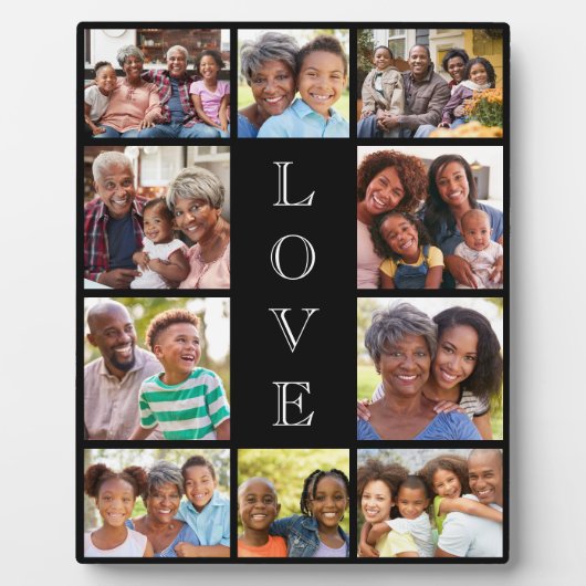 Grandma Love 10 Photo Collage Black Fotoplaat (Voorkant)
