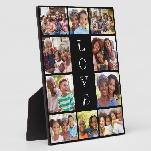 Grandma Love 10 Photo Collage Black Fotoplaat (Zijkant)