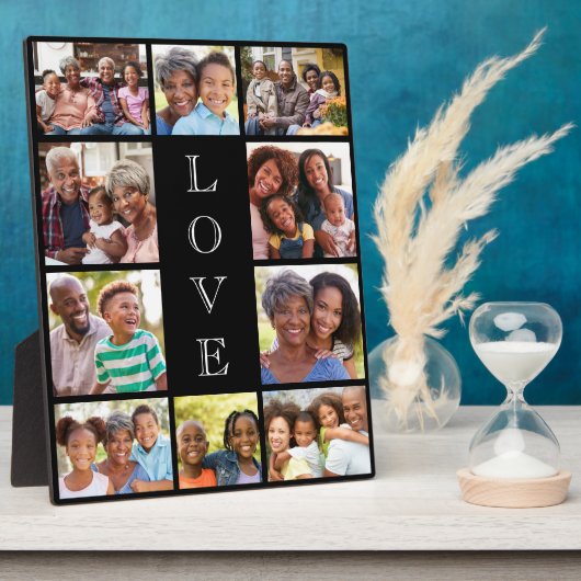 Grandma Love 10 Photo Collage Black Fotoplaat (Zijkant)
