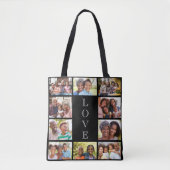 Grandma Love 10 Photo Collage Black Tote Bag (Voorkant)