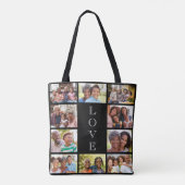 Grandma Love 10 Photo Collage Black Tote Bag (Achterkant)