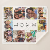 Grandma Love 10 Photo Collage Personalized Sherpa Deken (Voorkant (horizontaal))