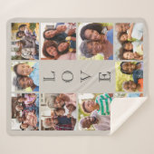 Grandma Love 10 Photo Collage Taupe Sherpa Deken (Voorkant (horizontaal))