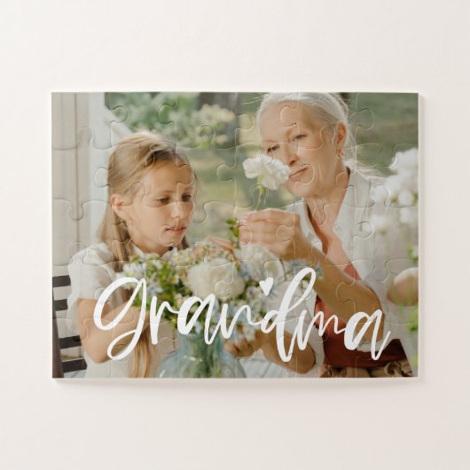 Grandma Love Script Personalized Gift Legpuzzel (Horizontaal)