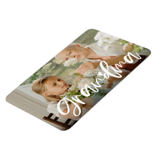 Grandma Love Script Persoonlijke foto Gift Magneet (Linkerzijde)