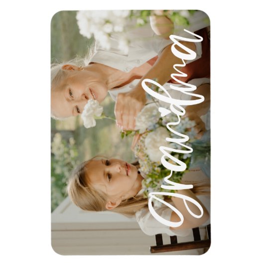 Grandma Love Script Persoonlijke foto Gift Magneet (Verticaal)
