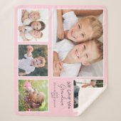Grandma Love You 5 Foto roze Sherpa Deken (Voorkant)