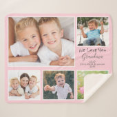 Grandma Love You 5 Foto roze Sherpa Deken (Voorkant (horizontaal))