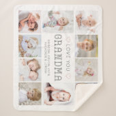 Grandma Love You Hearts 10 Foto gepersonaliseerd Sherpa Deken (Voorkant)