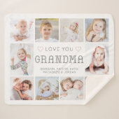 Grandma Love You Hearts 10 Foto gepersonaliseerd Sherpa Deken (Voorkant (horizontaal))