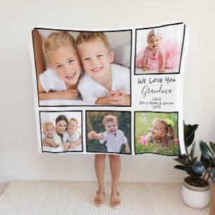 Grandma Love You Personalized Photo Fleece Deken