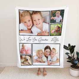 Grandma Love You Photo Collage Fleece Deken