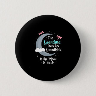 Grandma Loves Her Grandkids Dragonfly Moon Women G Ronde Button 5,7 Cm