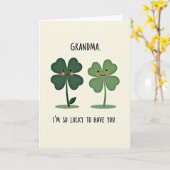 Grandma Lucky Faux Gold Foil Card Kaart (Gele Bloem)