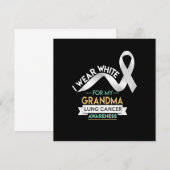 Grandma Lung Cancer Shirt White Ribbon Awareness M Kaart (Voorkant / Achterkant)