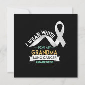 Grandma Lung Cancer Shirt White Ribbon Awareness M Kaart (Voorkant)