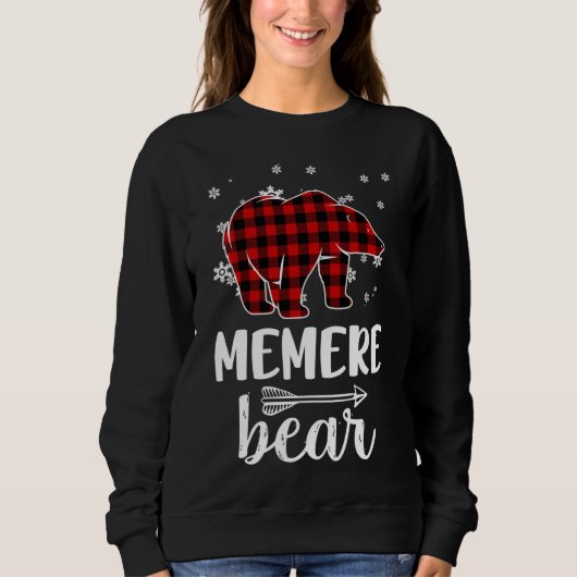 Grandma Memere Beer Kerstmis Pajama Red Pset Buf Trui (Voorkant)