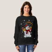 Grandma Memere Snowman Candy Cane Christmas Red Pl Trui (Voorkant volledig)