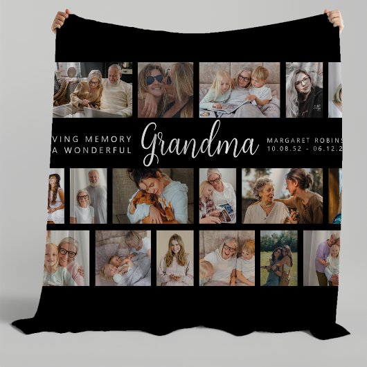 Grandma Memorial 18 Photo Collage Fleece Deken