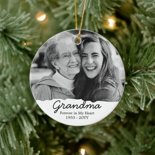 Grandma Memorial Passing Away Remembrance Photo Keramisch Ornament (Boom)