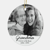 Grandma Memorial Passing Away Remembrance Photo Keramisch Ornament (Links)