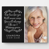 Grandma Memorial Photo Keepomwille Fotoplaat (Voorkant)