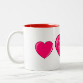 GRANDMA met roze harten koffie of thee mok. Tweekleurige Koffiemok (Links)
