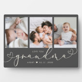 Grandma Modern Heart Script Photo Collage Love Fotoplaat (voorkant)