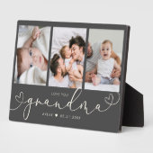Grandma Modern Heart Script Photo Collage Love Fotoplaat (Zijkant)