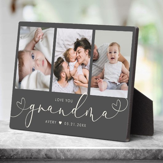 Grandma Modern Heart Script Photo Collage Love Fotoplaat