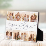 Grandma Modern Heart Script Photo Collage Love Pla Fotoplaat<br><div class="desc">GRAANDMA: Geweldig aangepast fotocadeau voor grootouders, Valentijnsdag, Moederdag of de Feestdagen: dit moderne fotoplaatje is eenvoudig aan te passen met je 8 favoriete foto's. De tekst hieronder kan worden gepersonaliseerd om de naam van het kind of familielid te lezen en de tekst boven oma is aanpasbaar. Dit is de stoffige...</div>