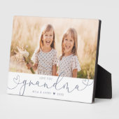 Grandma Modern Heart Script Photo Love Plaque Fotoplaat (Zijkant)