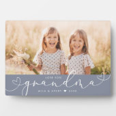 Grandma Modern Heart Script Photo Love Plaque Fotoplaat (voorkant)