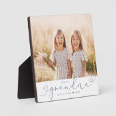 Grandma Modern Heart Script Photo Love Plaque Fotoplaat (Voorkant)