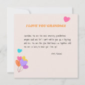 Grandma Moederdag Cute Kat Colorful Balloons Kaart (Achterkant)